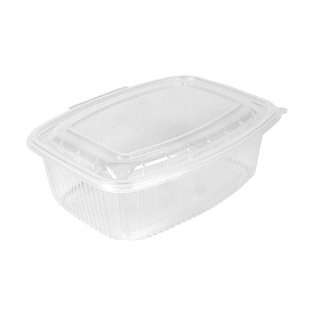 Image RÉCIPIENT AVEC COUVERCLE CHARNIÈRE 2000 ML 23,3x17,8x7,9 CM TRANSPARENT PP (200 UNITÉ) #1