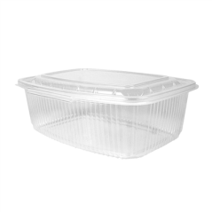 Image RÉCIPIENT AVEC COUVERCLE CHARNIÈRE 2000 ML 23,3x17,8x7,9 CM TRANSPARENT PP (200 UNITÉ) #3