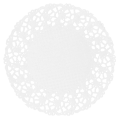 Image DENTELLES RONDES AJOURÉES  53 G/M2 Ø 9 CM BLANC PAPIER (250 UNITÉ) #1