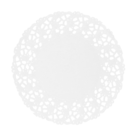 Image DENTELLES RONDES AJOURÉES  53 G/M2 Ø 9 CM BLANC PAPIER (250 UNITÉ) #1