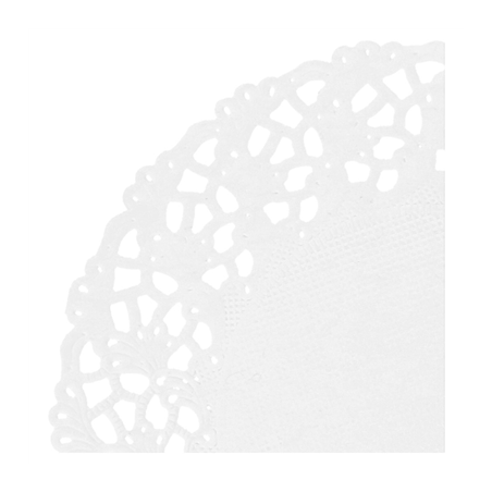 DENTELLES RONDES AJOURÉES  53 G/M2 Ø 9 CM BLANC PAPIER (250 UNITÉ)