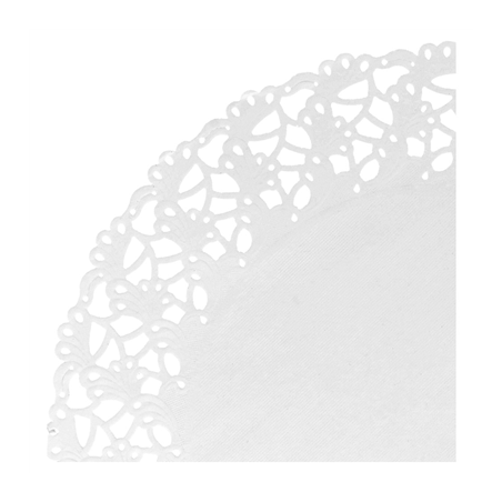 DENTELLES RONDES AJOURÉES  53 G/M2 Ø 27 CM BLANC PAPIER (250 UNITÉ)