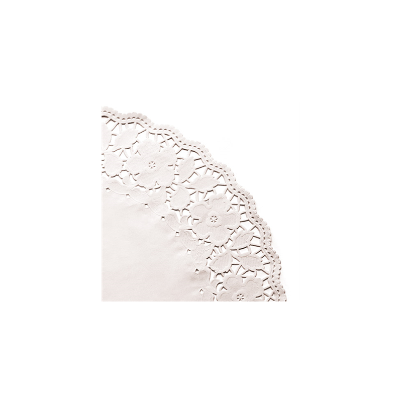 DENTELLES RONDES AJOURÉES  53 G/M2 Ø 42 CM BLANC PAPIER (250 UNITÉ)