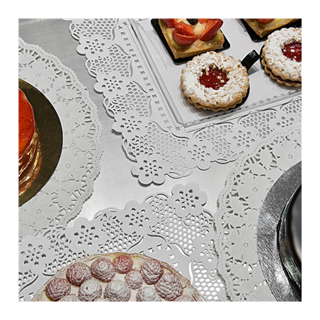 DENTELLES RECTANGULAIRES  47 G/M2 55x45 CM BLANC PAPIER (250 UNITÉ)