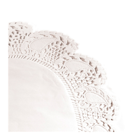 Image DENTELLES RONDES INGRAISSABLES  40 G/M2 Ø 30,5 CM BLANC PARCH.INGRAISSABLE (250 UNITÉ) #1