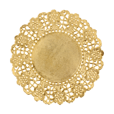 Image DENTELLES RONDES MÉTALISÉES  40 G/M2 + 20 G/M2 Ø 12 CM DORE LITOS MET. (100 UNITÉ) #1