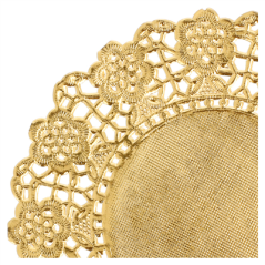 DENTELLES RONDES MÉTALISÉES  40 G/M2 + 20 G/M2 Ø 12 CM DORE LITOS MET. (100 UNITÉ)