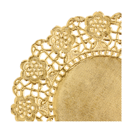 DENTELLES RONDES MÉTALISÉES  40 G/M2 + 20 G/M2 Ø 12 CM DORE LITOS MET. (100 UNITÉ)