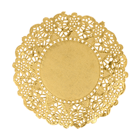 Image DENTELLES RONDES MÉTALISÉES  40 G/M2 + 20 G/M2 Ø 14 CM DORE LITOS MET. (100 UNITÉ) #1