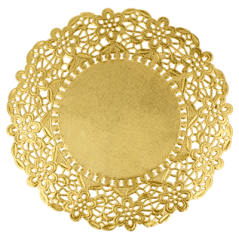 Image DENTELLES RONDES MÉTALISÉES  40 G/M2 + 20 G/M2 Ø 16,5 CM DORE LITOS MET. (100 UNITÉ) #1