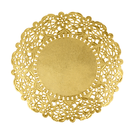 Image DENTELLES RONDES MÉTALISÉES  40 G/M2 + 20 G/M2 Ø 16,5 CM DORE LITOS MET. (100 UNITÉ) #1