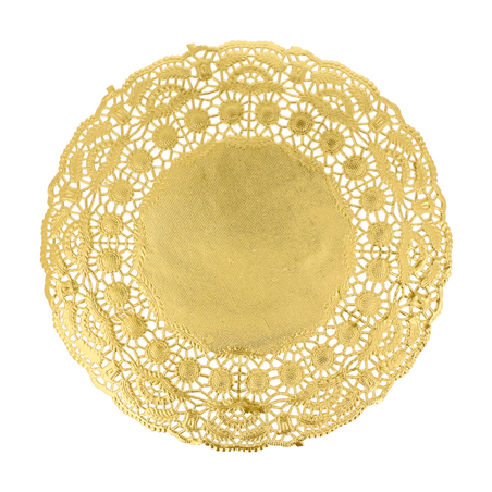 Image DENTELLES RONDES MÉTALISÉES  40 G/M2 + 20 G/M2 Ø 19 CM DORE LITOS MET. (100 UNITÉ) #1