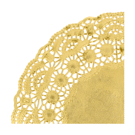 DENTELLES RONDES MÉTALISÉES  40 G/M2 + 20 G/M2 Ø 19 CM DORE LITOS MET. (100 UNITÉ)