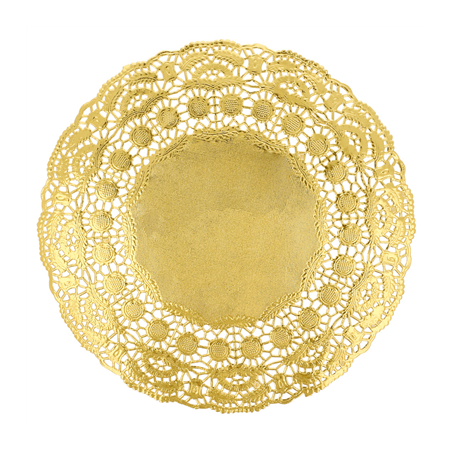 Image DENTELLES RONDES MÉTALISÉES  40 G/M2 + 20 G/M2 Ø 21,5 CM DORE LITOS MET. (100 UNITÉ) #1