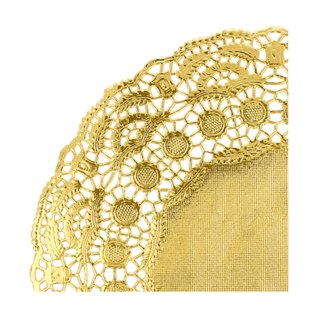 DENTELLES RONDES MÉTALISÉES  40 G/M2 + 20 G/M2 Ø 21,5 CM DORE LITOS MET. (100 UNITÉ)