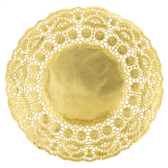 Image DENTELLES RONDES MÉTALISÉES  40 G/M2 + 20 G/M2 Ø 24 CM DORE LITOS MET. (100 UNITÉ) #1
