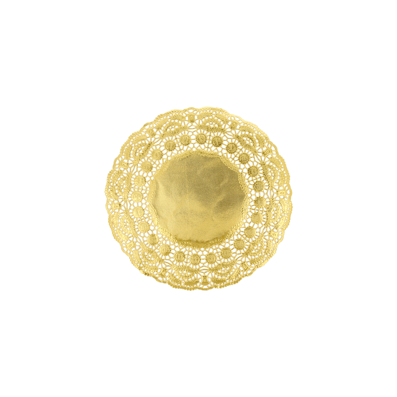 DENTELLES RONDES MÉTALISÉES 40 G/M2 + 20 G/M2 Ø 24 CM DORE LITOS MET. (100 UNITÉ) DENTELLES RONDES MÉTALISÉES 40 G/M2 + 20 G/M2 Ø 24 CM DORE LITOS MET. (100 UNITÉ)