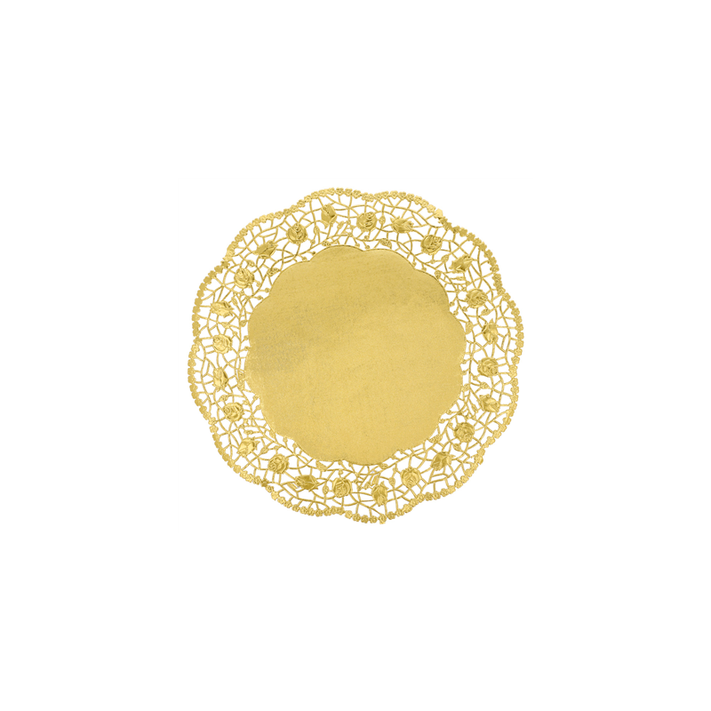 DENTELLES RONDES MÉTALISÉES 40 G/M2 + 20 G/M2 Ø 27 CM DORE LITOS MET. (100 UNITÉ) DENTELLES RONDES MÉTALISÉES 40 G/M2 + 20 G/M2 Ø 27 CM DORE LITOS MET. (100 UNITÉ)