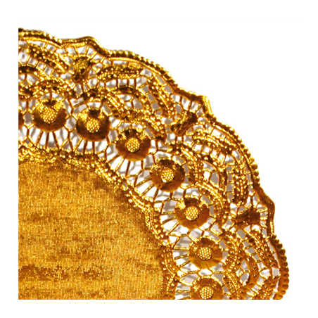 Image DENTELLES RONDES MÉTALISÉES  40 G/M2 + 20 G/M2 Ø 37 CM DORE LITOS MET. (100 UNITÉ) #1