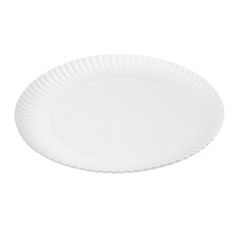 Image PLATEAUX PÂTISSERIE EN RELIEF  420 G/M2 Ø 28 CM BLANC CARTON (50 UNITÉ) #1