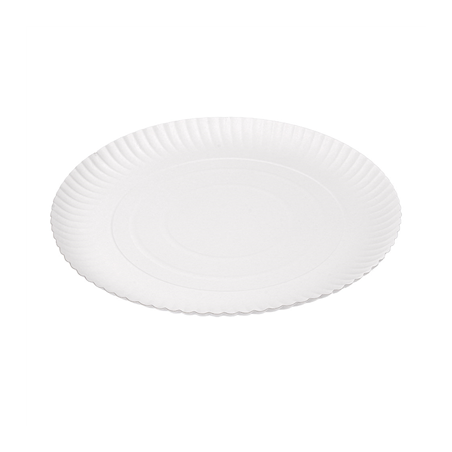 Image PLATEAUX PÂTISSERIE EN RELIEF  420 G/M2 Ø 28 CM BLANC CARTON (50 UNITÉ) #1