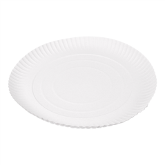 Image PLATEAUX PÂTISSERIE EN RELIEF  420 G/M2 Ø 30 CM BLANC CARTON (50 UNITÉ) #1