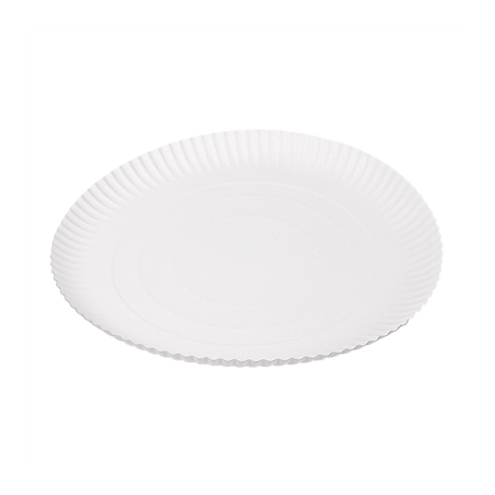 Image PLATEAUX PÂTISSERIE EN RELIEF  500 G/M2 Ø 32 CM BLANC CARTON (50 UNITÉ) #1