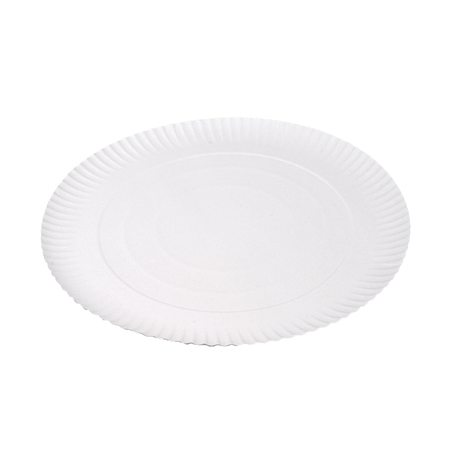 Image PLATEAUX PÂTISSERIE EN RELIEF  500 G/M2 Ø 34 CM BLANC CARTON (50 UNITÉ) #1