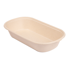 Image LUNCH BOXES 1 COMPART. 'BIONIC' 850 ML 23,5x13,1x4,6 CM NATUREL BAGASSE (500 UNITÉ) #1