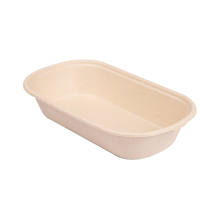 Image LUNCH BOXES 1 COMPART. 'BIONIC' 850 ML 23,5x13,1x4,6 CM NATUREL BAGASSE (500 UNITÉ) #1