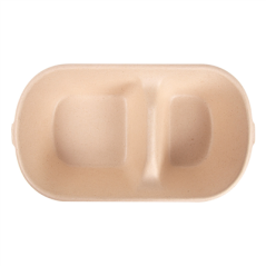 Image LUNCH BOXES 2 COMPART. 'BIONIC' 850 ML 23,5x13,1x4,6 CM NATUREL BAGASSE (500 UNITÉ) #3