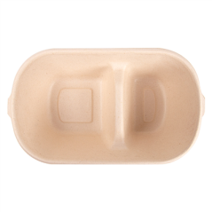 Image LUNCH BOXES 2 COMPART. 'BIONIC' 1000 ML 22x12,9x6,85 CM NATUREL BAGASSE (500 UNITÉ) #3
