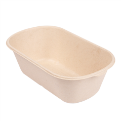 Image LUNCH BOXES 1 COMPART. 'BIONIC' 1000 ML 22x12,9x6,85 CM NATUREL BAGASSE (500 UNITÉ) #1