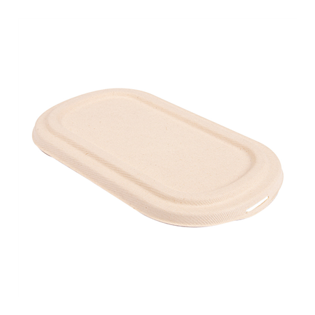 Image COUVERCLES LUNCH BOX 320.52/53 'BIONIC' 850 ML 24,1x13,6x1,4 CM NATUREL BAGASSE (500 UNITÉ) #1