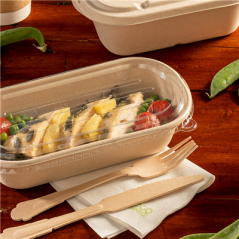 Image COUVERCLES LUNCH BOX 320.52/53 'BIONIC' 850 ML 23,6x13,5x1,3 CM TRANSPARENT PET (500 UNITÉ) #4