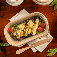 Image COUVERCLES LUNCH BOX 320.54/55 'BIONIC' 1000 ML 22,1x13,3x1,3 CM TRANSPARENT PET (500 UNITÉ) #4