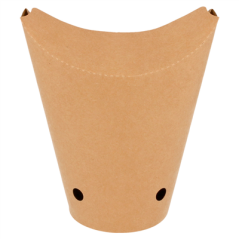 Image GOBELET À FRITES AVEC FERMETURE 16OZ - 480 ML 200 + 25PE G/M2 8,5x14 CM MARRON CARTON (50 UNITÉ) #1