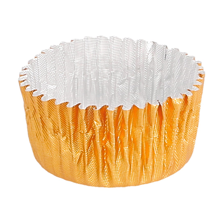 Image CAPSULES 'PETITS FOURS'  Ø 2,9x1,6 CM DORE ALUMINIUM (1000 UNITÉ) #1