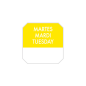 Image 1000 U. ÉTIQUETTES ADHESIVES "MARDI"  2,5x2,5 CM JAUNE ADHESIF (1 UNITÉ) #1