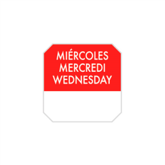 Image 1000 U. ÉTIQUETTES ADHESIVES "MERCREDI" 2,5x2,5 CM ROUGE ADHESIF (1 UNITÉ) #1