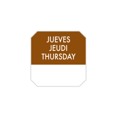 Image 1000 U. ÉTIQUETTES ADHESIVES "JEUDI" 2,5x2,5 CM MARRON ADHESIF (1 UNITÉ) #1