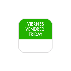 Image 1000 U. ÉTIQUETTES ADHESIVES "VENDREDI" 2,5x2,5 CM VERT ADHESIF (1 UNITÉ) #1