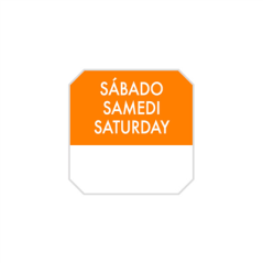 Image 1000 U. ÉTIQUETTES ADHESIVES "SAMEDI"  2,5x2,5 CM ORANGE ADHESIF (1 UNITÉ) #1