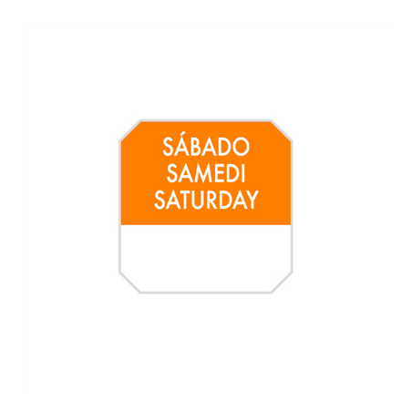 Image 1000 U. ÉTIQUETTES ADHESIVES "SAMEDI"  2,5x2,5 CM ORANGE ADHESIF (1 UNITÉ) #1