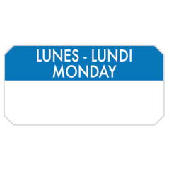Image 1000 U. ÉTIQUETTES ADHESIVES "LUNDI"  5x2,5 CM BLEU ADHESIF (1 UNITÉ) #1
