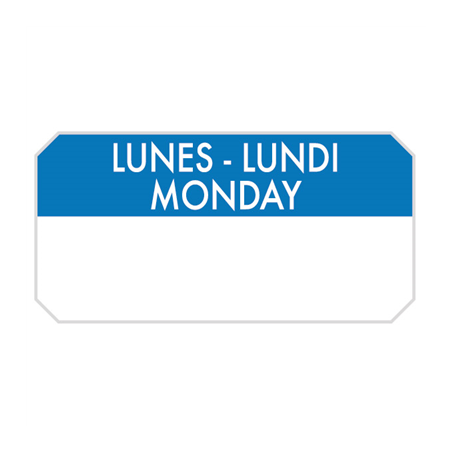 Image 1000 U. ÉTIQUETTES ADHESIVES "LUNDI"  5x2,5 CM BLEU ADHESIF (1 UNITÉ) #1