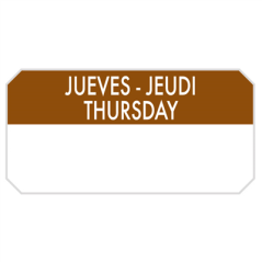 Image 1000 U. ÉTIQUETTES ADHESIVES "JEUDI"  5x2,5 CM MARRON ADHESIF (1 UNITÉ) #1