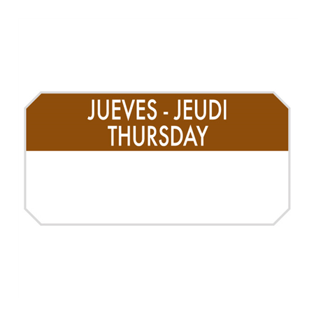 Image 1000 U. ÉTIQUETTES ADHESIVES "JEUDI"  5x2,5 CM MARRON ADHESIF (1 UNITÉ) #1