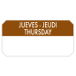 Image 1000 U. ÉTIQUETTES ADHESIVES "JEUDI"  5x2,5 CM MARRON ADHESIF (1 UNITÉ) #1
