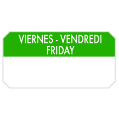 Image 1000 U. ÉTIQUETTES ADHESIVES "VENDREDI"  5x2,5 CM VERT ADHESIF (1 UNITÉ) #1